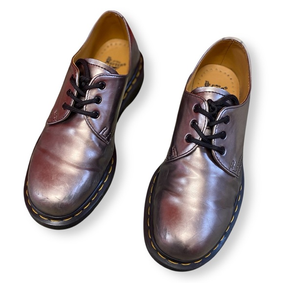 Dr. Martens 1461 Vegan Metallic Chrome Lowtop Lace Industrial Loafer Shoe 7 - Picture 6 of 9